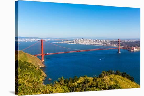 San Francisco Golden Gate Bridge GGB from Marin Headlands in California USA-holbox-Stretched Canvas