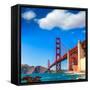 San Francisco Golden Gate Bridge GGB from Marshall Beach in California USA-holbox-Framed Stretched Canvas