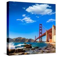 San Francisco Golden Gate Bridge GGB from Marshall Beach in California USA-holbox-Stretched Canvas