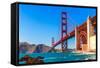 San Francisco Golden Gate Bridge GGB from Marshall Beach in California USA-holbox-Framed Stretched Canvas