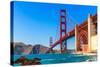 San Francisco Golden Gate Bridge GGB from Marshall Beach in California USA-holbox-Stretched Canvas