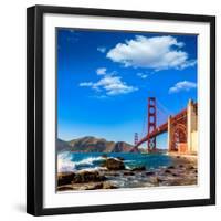 San Francisco Golden Gate Bridge GGB from Marshall Beach in California USA-holbox-Framed Photographic Print