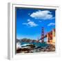 San Francisco Golden Gate Bridge GGB from Marshall Beach in California USA-holbox-Framed Photographic Print