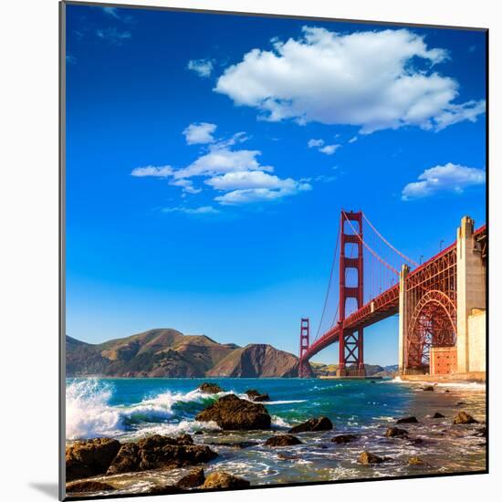 San Francisco Golden Gate Bridge GGB from Marshall Beach in California USA-holbox-Mounted Photographic Print