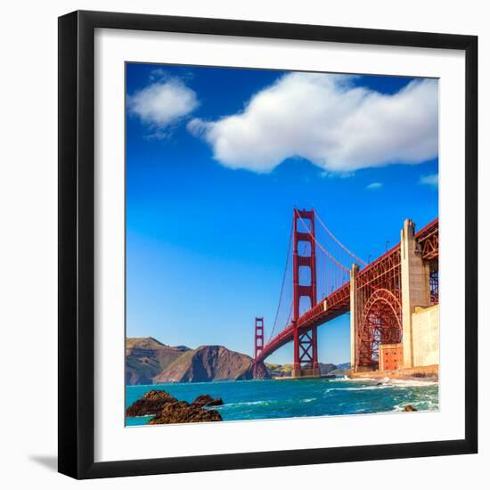 San Francisco Golden Gate Bridge GGB from Marshall Beach in California USA-holbox-Framed Photographic Print