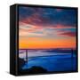 San Francisco Golden Gate Bridge Sunrise California USA from Marin Headlands-holbox-Framed Stretched Canvas