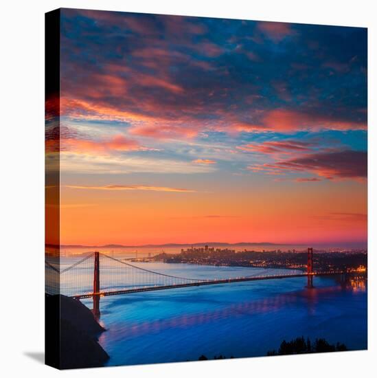 San Francisco Golden Gate Bridge Sunrise California USA from Marin Headlands-holbox-Stretched Canvas