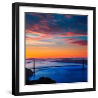 San Francisco Golden Gate Bridge Sunrise California USA from Marin Headlands-holbox-Framed Photographic Print