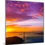 San Francisco Golden Gate Bridge Sunrise California USA from Marin Headlands-holbox-Mounted Photographic Print