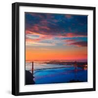 San Francisco Golden Gate Bridge Sunrise California USA from Marin Headlands-holbox-Framed Photographic Print