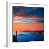 San Francisco Golden Gate Bridge Sunrise California USA from Marin Headlands-holbox-Framed Photographic Print
