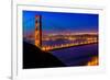 San Francisco Golden Gate Bridge Sunset View through Cables in California USA-holbox-Framed Photographic Print