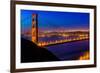 San Francisco Golden Gate Bridge Sunset View through Cables in California USA-holbox-Framed Photographic Print