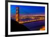 San Francisco Golden Gate Bridge Sunset View through Cables in California USA-holbox-Framed Photographic Print