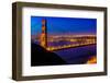 San Francisco Golden Gate Bridge Sunset View through Cables in California USA-holbox-Framed Photographic Print