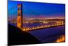 San Francisco Golden Gate Bridge Sunset View through Cables in California USA-holbox-Mounted Photographic Print