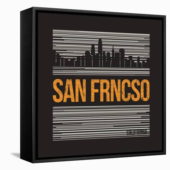 San Francisco Graphic, T-Shirt Design, Tee Print, Typography, Emblem.-rikkyal-Framed Stretched Canvas