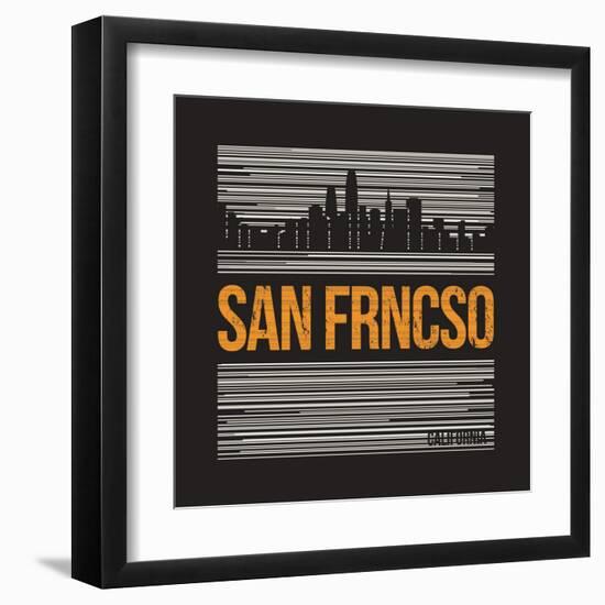 San Francisco Graphic, T-Shirt Design, Tee Print, Typography, Emblem.-rikkyal-Framed Art Print