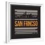 San Francisco Graphic, T-Shirt Design, Tee Print, Typography, Emblem.-rikkyal-Framed Premium Giclee Print