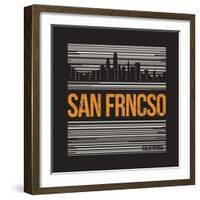 San Francisco Graphic, T-Shirt Design, Tee Print, Typography, Emblem.-rikkyal-Framed Art Print