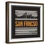 San Francisco Graphic, T-Shirt Design, Tee Print, Typography, Emblem.-rikkyal-Framed Art Print