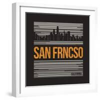 San Francisco Graphic, T-Shirt Design, Tee Print, Typography, Emblem.-rikkyal-Framed Art Print