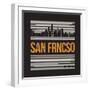 San Francisco Graphic, T-Shirt Design, Tee Print, Typography, Emblem.-rikkyal-Framed Art Print