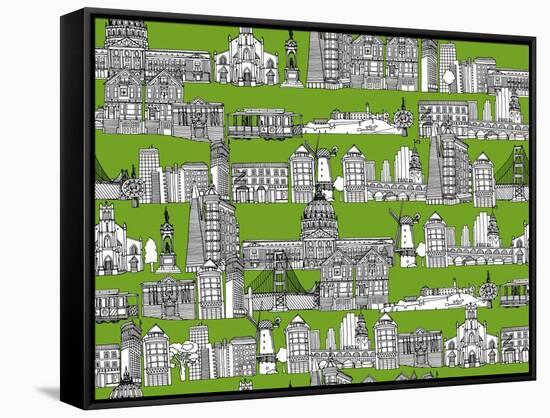 San Francisco Green-Sharon Turner-Framed Stretched Canvas