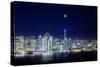 San Francisco Holiday Cityscape and Crescent Moon-Vincent James-Stretched Canvas