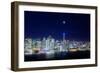 San Francisco Holiday Cityscape and Crescent Moon-Vincent James-Framed Photographic Print