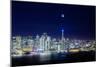 San Francisco Holiday Cityscape and Crescent Moon-Vincent James-Mounted Photographic Print