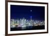 San Francisco Holiday Cityscape and Crescent Moon-Vincent James-Framed Photographic Print