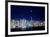 San Francisco Holiday Cityscape and Crescent Moon-Vincent James-Framed Photographic Print