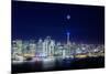 San Francisco Holiday Cityscape and Crescent Moon-Vincent James-Mounted Photographic Print