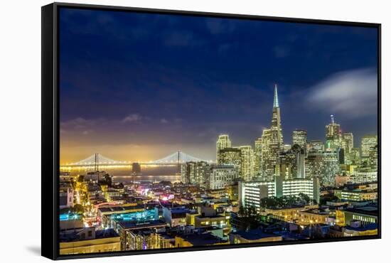 San Francisco Holiday Lights-Dave Gordon-Framed Stretched Canvas