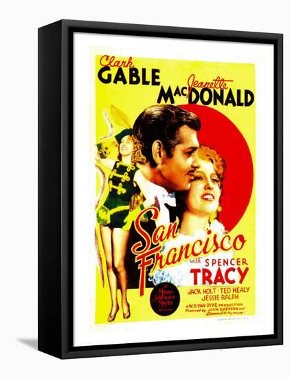 San Francisco, Jeanette Macdonald, Clark Gable, Jeanette Macdonald on Midget Window Card, 1936-null-Framed Stretched Canvas