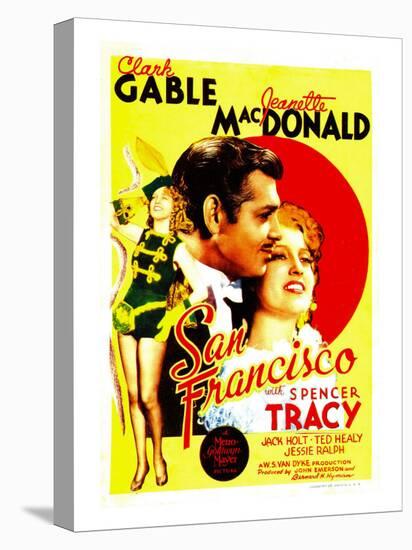 San Francisco, Jeanette Macdonald, Clark Gable, Jeanette Macdonald on Midget Window Card, 1936-null-Stretched Canvas