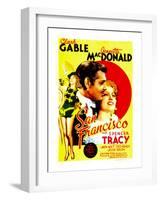 San Francisco, Jeanette Macdonald, Clark Gable, Jeanette Macdonald on Midget Window Card, 1936-null-Framed Photo