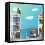 San Francisco Landscape-Nikola Knezevic-Framed Stretched Canvas