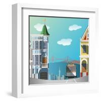 San Francisco Landscape-Nikola Knezevic-Framed Art Print