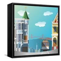 San Francisco Landscape-Nikola Knezevic-Framed Stretched Canvas