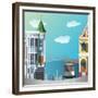 San Francisco Landscape-Nikola Knezevic-Framed Premium Giclee Print