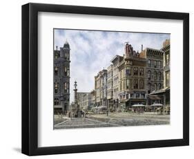 San Francisco: Latta's Fountain, Market & Geary Sts.-Stanton Manolakas-Framed Premium Giclee Print