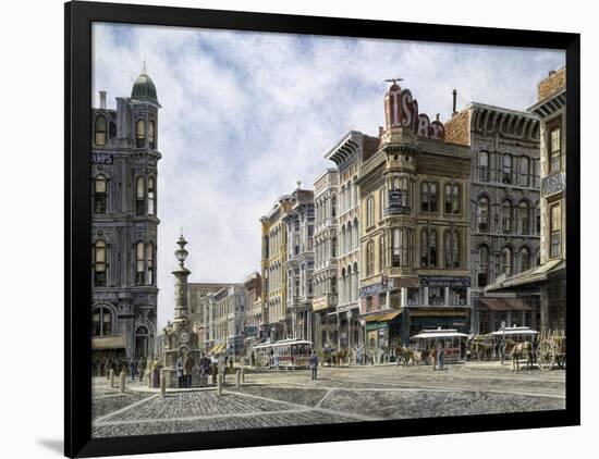 San Francisco: Latta's Fountain, Market & Geary Sts.-Stanton Manolakas-Framed Giclee Print