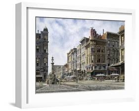 San Francisco: Latta's Fountain, Market & Geary Sts.-Stanton Manolakas-Framed Giclee Print