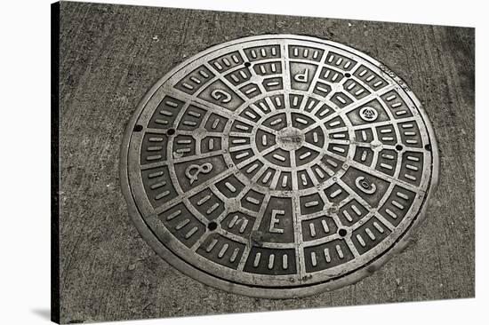 San Francisco Manhole Cover-Christian Peacock-Stretched Canvas