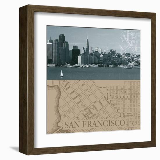 San Francisco Map I-The Vintage Collection-Framed Art Print