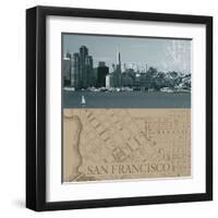 San Francisco Map I-The Vintage Collection-Framed Art Print