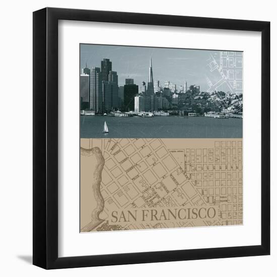 San Francisco Map I-The Vintage Collection-Framed Art Print