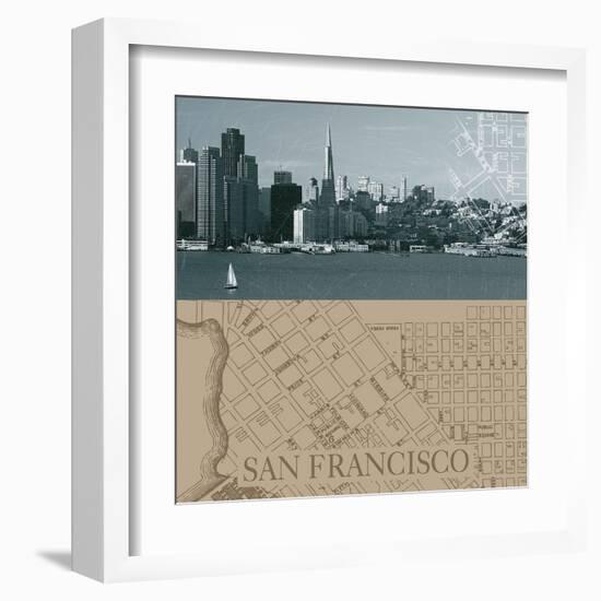 San Francisco Map I-The Vintage Collection-Framed Art Print